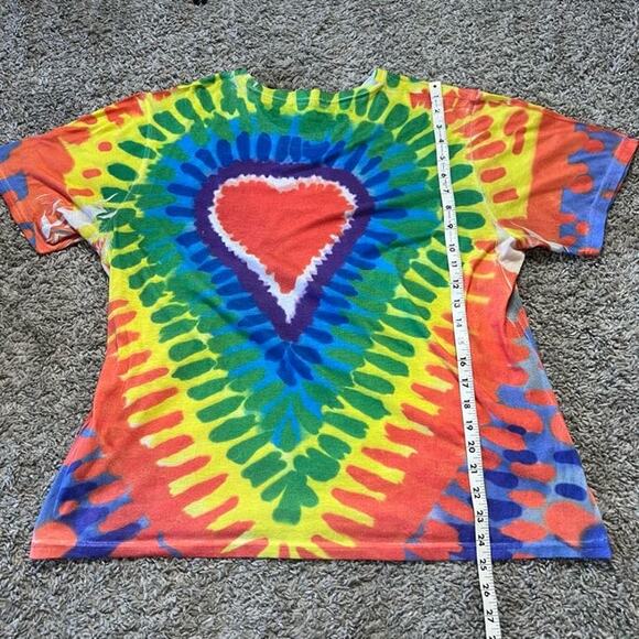 Kylie Tie Dye Heart Short Sleeve T-Shirt Hawaiian Summer Beach Multi Women's XXL - Picture 3 of 4